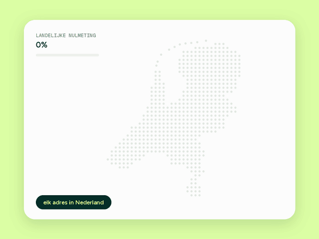 Animatie: een kaart van Nederland vult zich met adressen